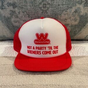 Wienerschnitzel Trucker Hat Promo Red White "Not a Party" Snapback